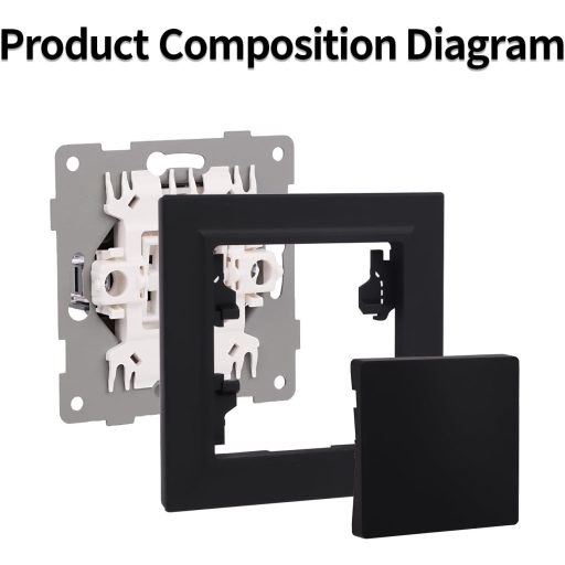 JIMEIDA fekete villanykapcsoló 1 pólusú 10A 250V sima felületű fali kapcsoló