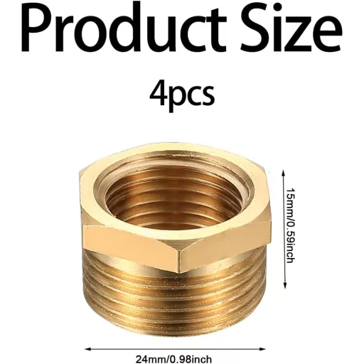 BieMian 3/4"-1/2" Sárgaréz Redukáló Nippel Csatlakozó 4db
