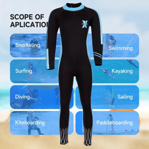 X-mAnTA Gyerek Neoprén Wetsuit 2.5mm - Hosszú Ujjú Termál Úszóruha Fiúknak Lányoknak