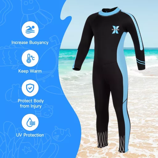 X-mAnTA Gyerek Neoprén Wetsuit 2.5mm Hosszú Ujjú Hidegvíz Úszás Szörfözés Búvárkodás