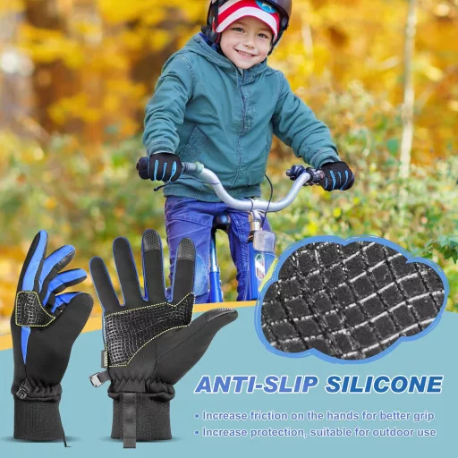 Sukeen gyerek softshell téli kesztyű, szélálló futó és kerékpáros kesztyű