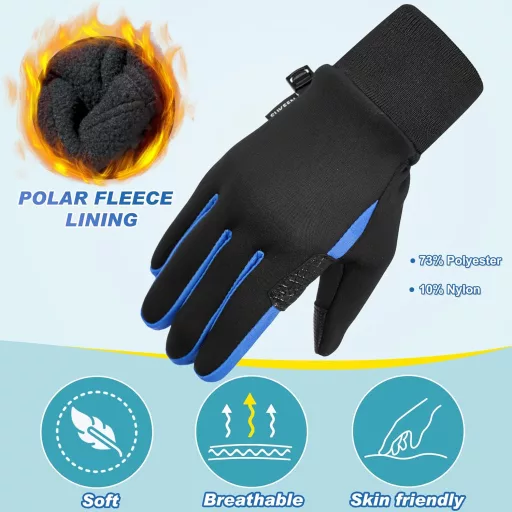 Sukeen gyerek softshell téli kesztyű, szélálló futó és kerékpáros kesztyű