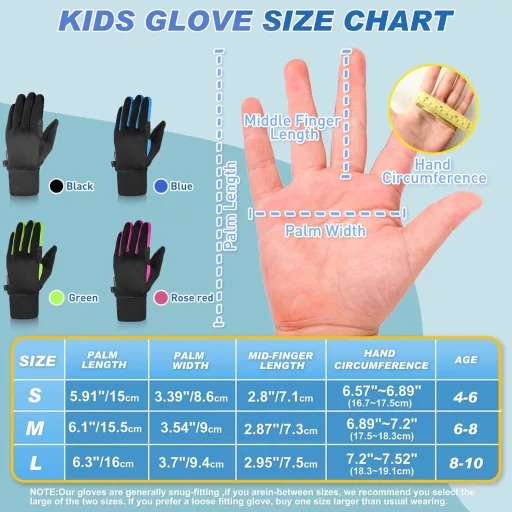 Sukeen gyerek softshell téli kesztyű, szélálló futó és kerékpáros kesztyű