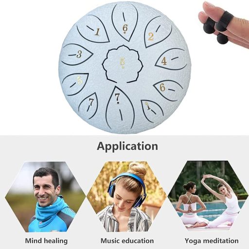 Sunshine smile 6-inčni čelični bubanj s jezičcima 11 tonova handpan udaraljka s batom