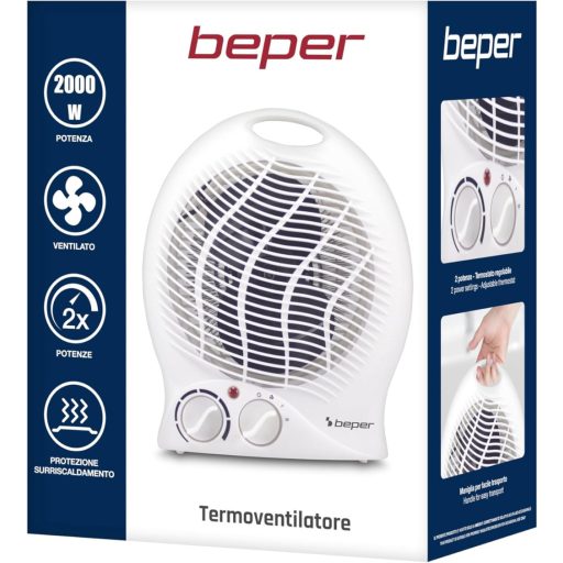 BEPER 2000W Kompakt Ventilátoros Fűtőtest Termosztáttal és Eco Móddal
