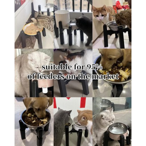 JUNSPOW Dupla Kutyatál Állvány Állítható Magassággal Nagy Kutyáknak