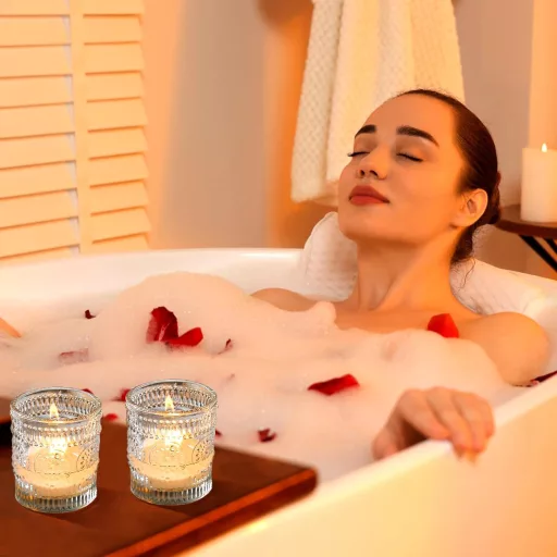 ROLLWAY Set 12 Suporturi Lumânare Transparente din Sticlă 5x6,5 cm - Sfeșnice Decorative pentru Nuntă, Sărbători, Potrivite și pentru Lumânări LED