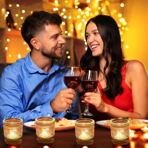 ROLLWAY Set 12 Suporturi Lumânare Transparente din Sticlă 5x6,5 cm - Sfeșnice Decorative pentru Nuntă, Sărbători, Potrivite și pentru Lumânări LED