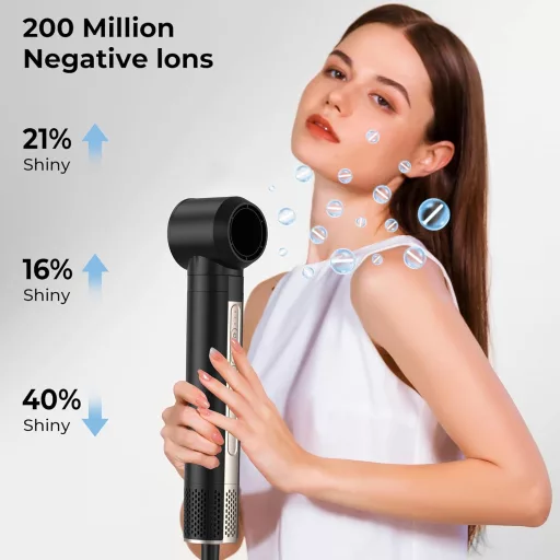 UKLISS Pro Airstyler 6 az 1-ben Ionos Hajformázó, 1400W, 110.000 RPM, Automata Hajgöndörítő és Egyenesítő Funkcióval, Minden Hajtípusra