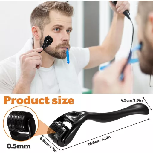 BieMian Beard Roller 0,5 mm Szakállnövekedéshez Microneedling Dermaroller