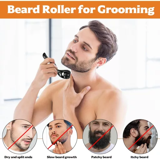 BieMian Beard Roller 0,5 mm Szakállnövekedéshez Microneedling Dermaroller