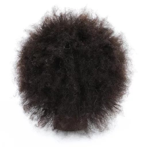 RUISIMEI Afro Cvičná hlava s 100% pravými vlasmi – Kadernícka cvičná hlava pre afroamerické účesy, zapletanie, so stolným upevnením