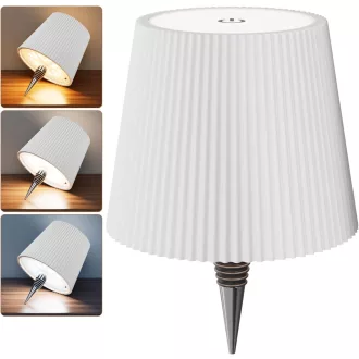   nulmvic LED Üveg Asztali Lámpa Fehér - Töltödhető 5200mAh, Dimmelhető 3 Szín, Érintésvezérlés, IP54 Vízálló