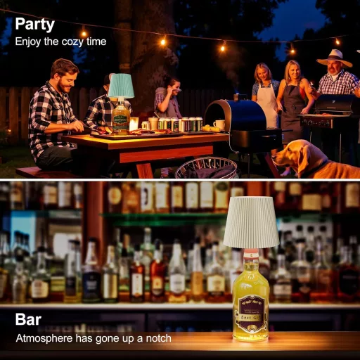 nulmvic LED Üveg Asztali Lámpa Fehér - Töltödhető 5200mAh, Dimmelhető 3 Szín, Érintésvezérlés, IP54 Vízálló