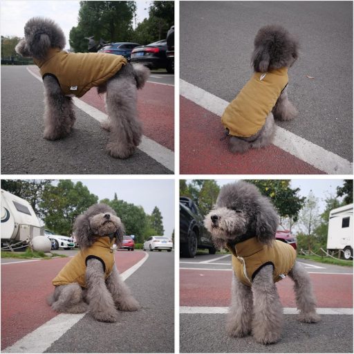 Lovelonglong Vízálló Téli Kutyamellény Fleece Béléssel Gombos Kávé 2XL