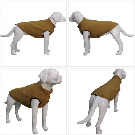 Lovelonglong Vízálló Téli Kutyamellény Fleece Béléssel Gombos Kávé 2XL