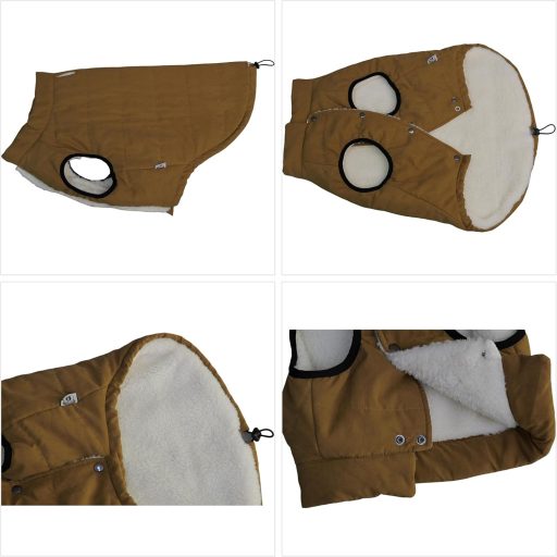 Lovelonglong Vízálló Téli Kutyamellény Gombos Fleece Béléssel Kávé XL