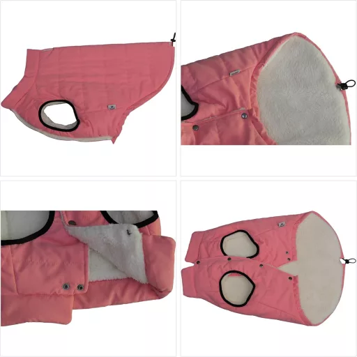 Lovelonglong Vízálló Téli Kutyamellény Fleece Béléssel Gomb Nélkül Pink XL