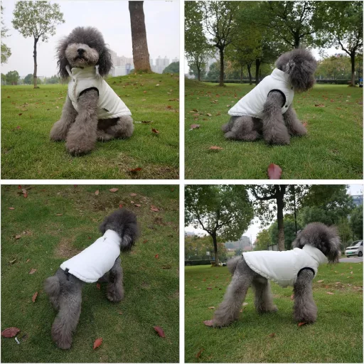 Lovelonglong Vízálló Téli Kutyamellény Fleece Béléssel - Gombos Kutyakabát Krémszín XL