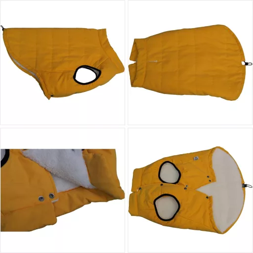 Lovelonglong Vízálló Téli Kutyamellény Fleece Béléssel Sárga 2XL