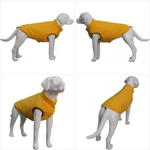 Lovelonglong Vízálló Téli Kutyamellény Fleece Béléssel Sárga 2XL