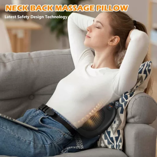 PAT JUUMG Shiatsu masszázspárna hőfunkcióval, nyak és váll masszírozó 3D forgó funkcióval