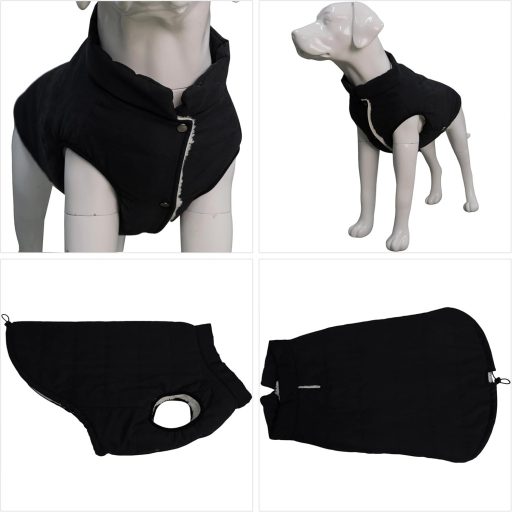 Lovelonglong Vízálló Téli Kutyamellény Fleece Béléssel Fekete XL