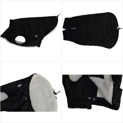 Lovelonglong Vízálló Téli Kutyamellény Fleece Béléssel Fekete XL