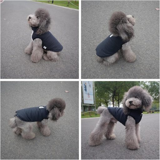 Vesta impermeabilă de iarnă pentru câini Lovelonglong, căptușită cu fleece, negru, XL