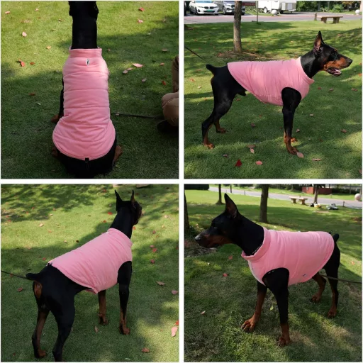 Lovelonglong Vízálló Téli Kutyamellény Fleece Béléssel Gomb Nélküli Pink 3XL
