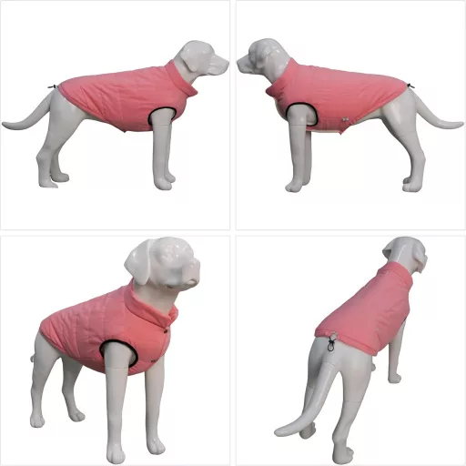 Lovelonglong Vízálló Téli Kutyamellény Fleece Béléssel Gomb Nélküli Pink 3XL