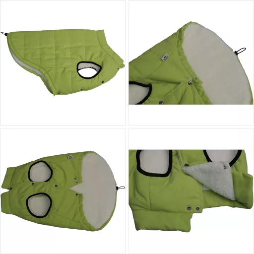 Lovelonglong Vízálló Téli Kutyamellény Fleece Béléssel Zöld 2XL
