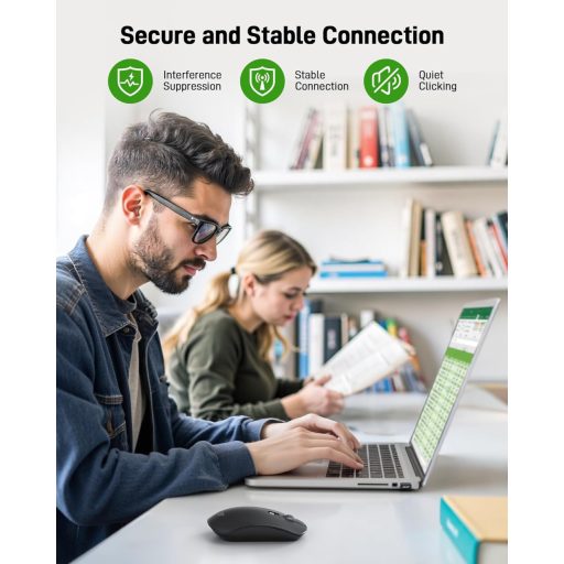 Acer Wireless Egér 2.4GHz USB Vevővel, 1600 DPI, Ultravékony Hordozható Számítógép Egér