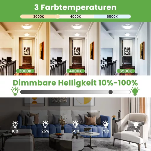 zemty Akumulátorové stropné svietidlo so snímačom pohybu - 16 cm okrúhle LED svietidlo, 3 teploty farieb, nabíjateľné, bezdrôtové, do kúpeľne