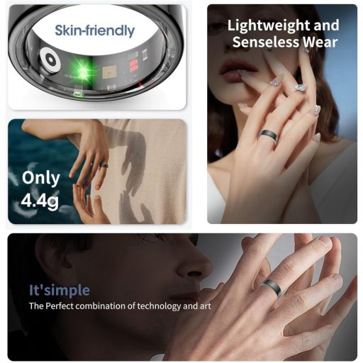 OBEST Inel inteligent Fitness Tracker Puls, Oxigen Sanguin, Monitorizare Somn, IP68 Rezistent la apă