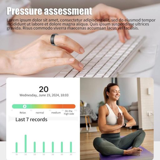 OBEST Okosgyűrű Fitness Tracker Szívritmus Véroxigén Alvásmonitor IP68 Vízálló