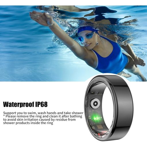 OBEST Inel inteligent Fitness Tracker Puls, Oxigen Sanguin, Monitorizare Somn, IP68 Rezistent la apă
