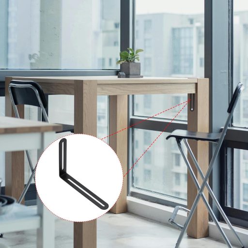 PATIKIL 6,5 Inch L-alakú sarokmerevítő csúsztatható szögcsatlakozóval, 2 darab, fekete bútor erősítő