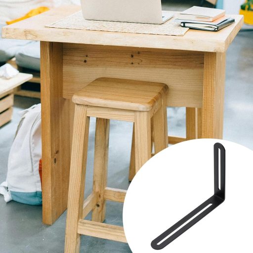 PATIKIL 6,5 Inch L-alakú sarokmerevítő csúsztatható szögcsatlakozóval, 2 darab, fekete bútor erősítő