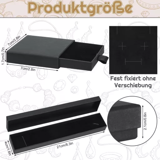 Set de 6 cutii pentru bijuterii Livdouyu, ambalaj negru cadou pentru cercei