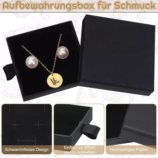 Set de 6 cutii pentru bijuterii Livdouyu, ambalaj negru cadou pentru cercei