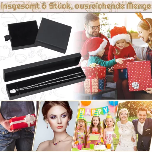 Set de 6 cutii pentru bijuterii Livdouyu, ambalaj negru cadou pentru cercei