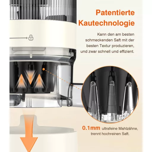 Zasmira Lassú Gyümölcscentrifuga 120mm Nyílással, 99,6% Gyümölcslé Tisztaság