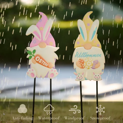 TERESA'S COLLECTIONS 60 cm Uskršnji Vrtni Patuljak Zeko s Ušima Proljetna Dekoracija