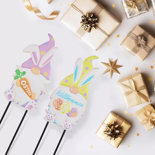 TERESA'S COLLECTIONS 60 cm Uskršnji Vrtni Patuljak Zeko s Ušima Proljetna Dekoracija