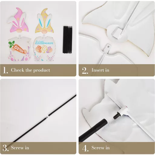 TERESA'S COLLECTIONS 60 cm Uskršnji Vrtni Patuljak Zeko s Ušima Proljetna Dekoracija