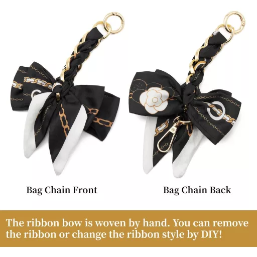 Lanț QIUTIMIY pentru geantă neagră - Accesoriu elegant pentru geantă de umăr și crossbody, ornament pentru geantă de damă, breloc practic pentru geantă