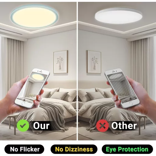 Plafonieră LED LQWELL IP44 rezistentă la apă, albastru, 18W, 3000K