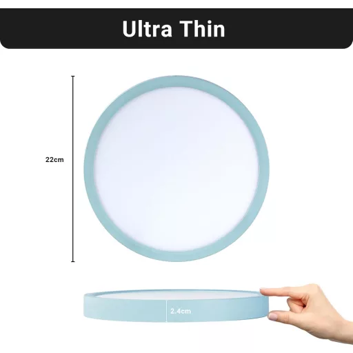 Plafonieră LED LQWELL IP44 rezistentă la apă, albastru, 18W, 3000K