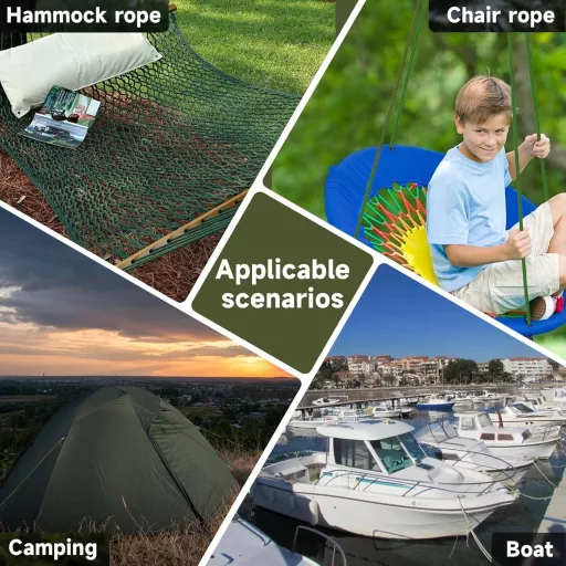 KINGLAKE 6mm zelené nylonové lano 30m, pevné pletené viazacie lano na stan a balenie